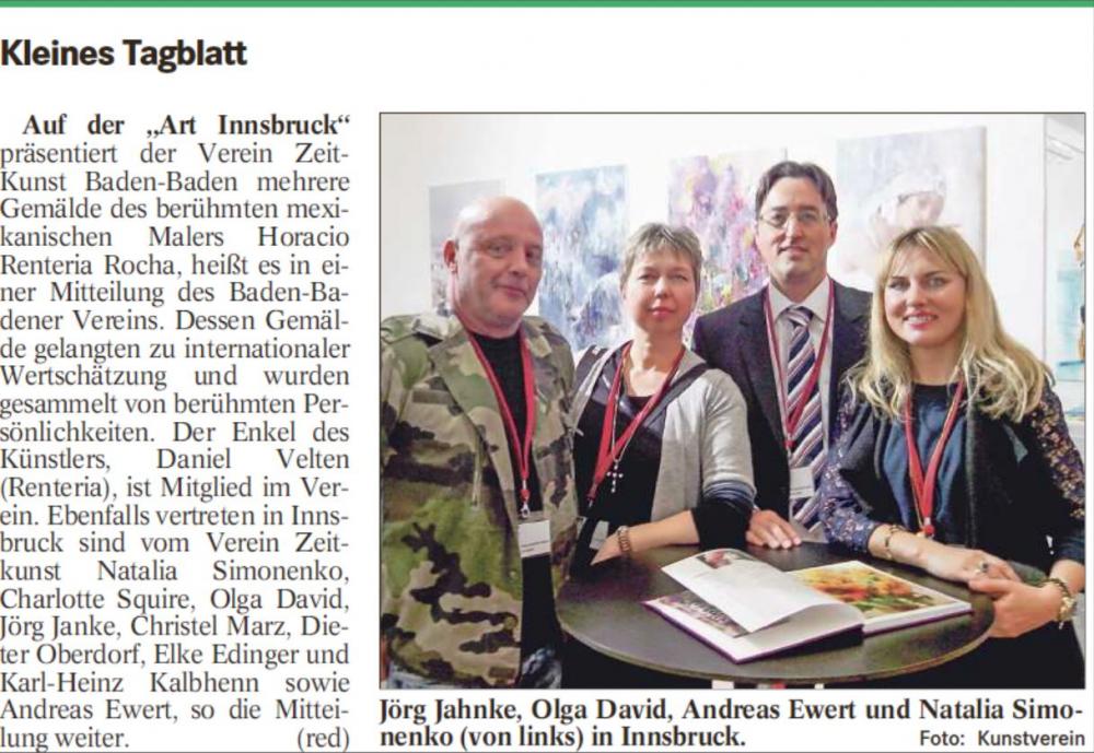 Art Innsbruck, Olga David, Andreas Ewert und Natalia Simonenko. Peter Sommerfeld.