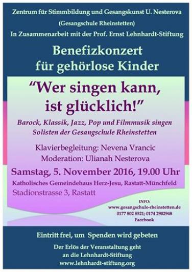 Flyer, Benefitzkonzert mit Unterstützer und Sponsoren, Ulianah Nesterova, Sparkasse, Fotografie Andreas Ewert